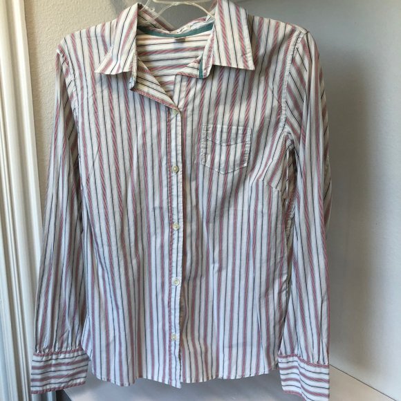 Old Navy perfect fit striped button down top - Picture 1 of 4